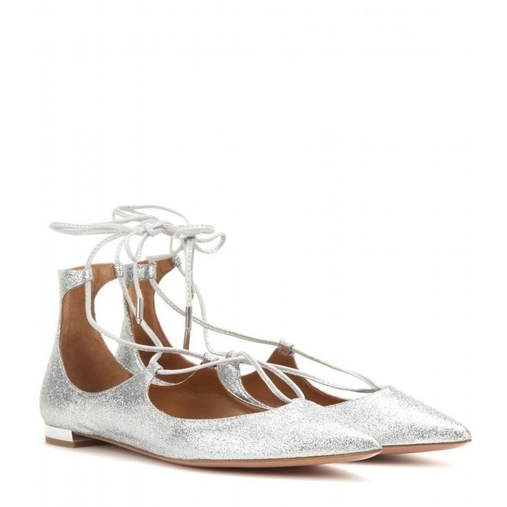 COPY - Aquazzura christy leather laceup ballet flat ( no box)